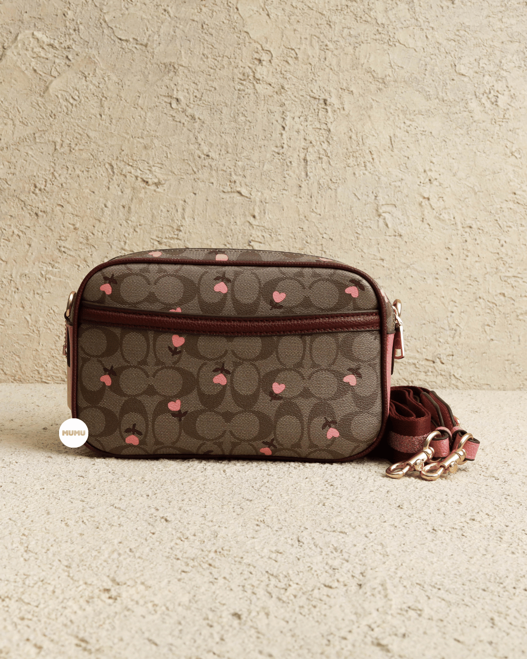 Corner Zip Trio In Signature Canvas And Heart Cherry Print | COACH OUTLET