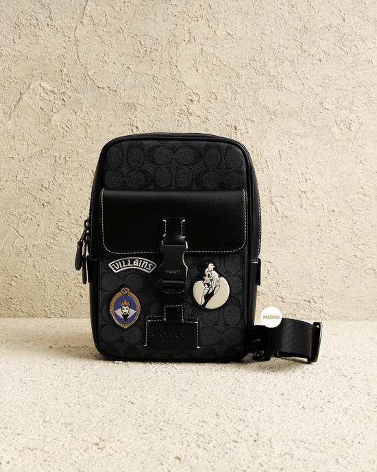 Coach Disney X Track Crossbody In Signature Canvas With Patches