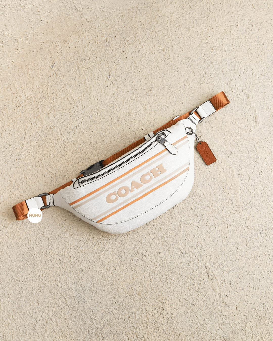 Warren Belt Bag With Coach Stripe Chalk Multi