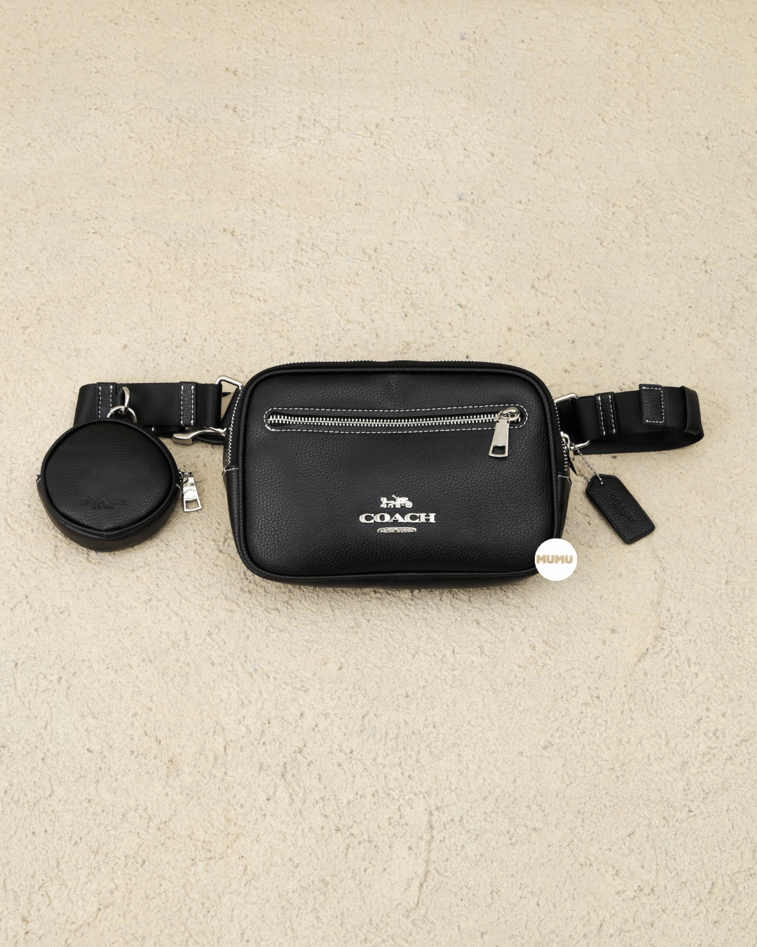 Elias Belt Bag Silver Black