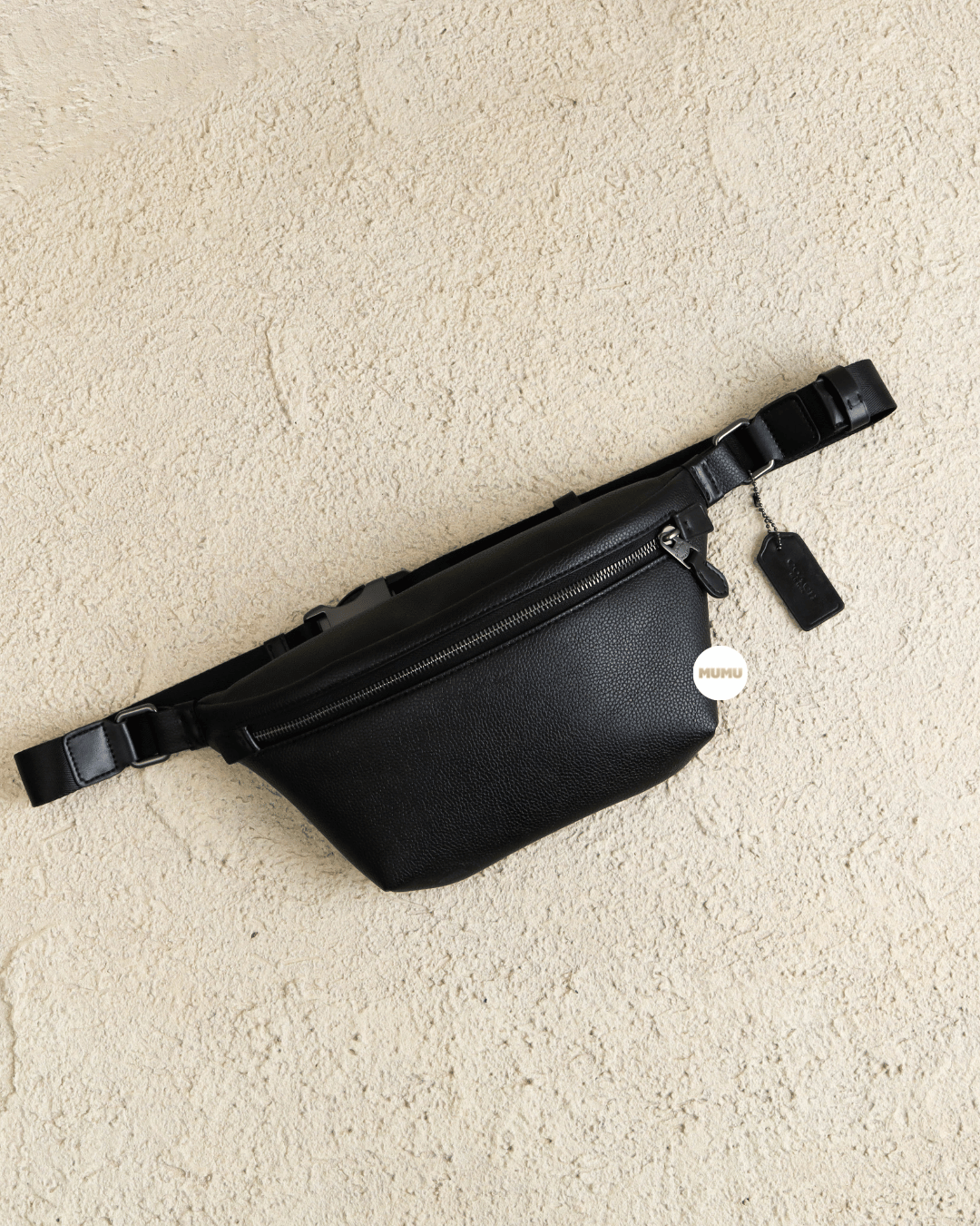 Denel Royal Brown & Buff Signature Pattern Leather Belt Bag