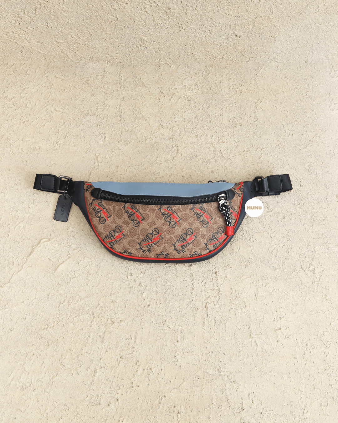 Rivington Belt Bag In Signature Canvas With Abstract Horse And Carriage Tan Multi