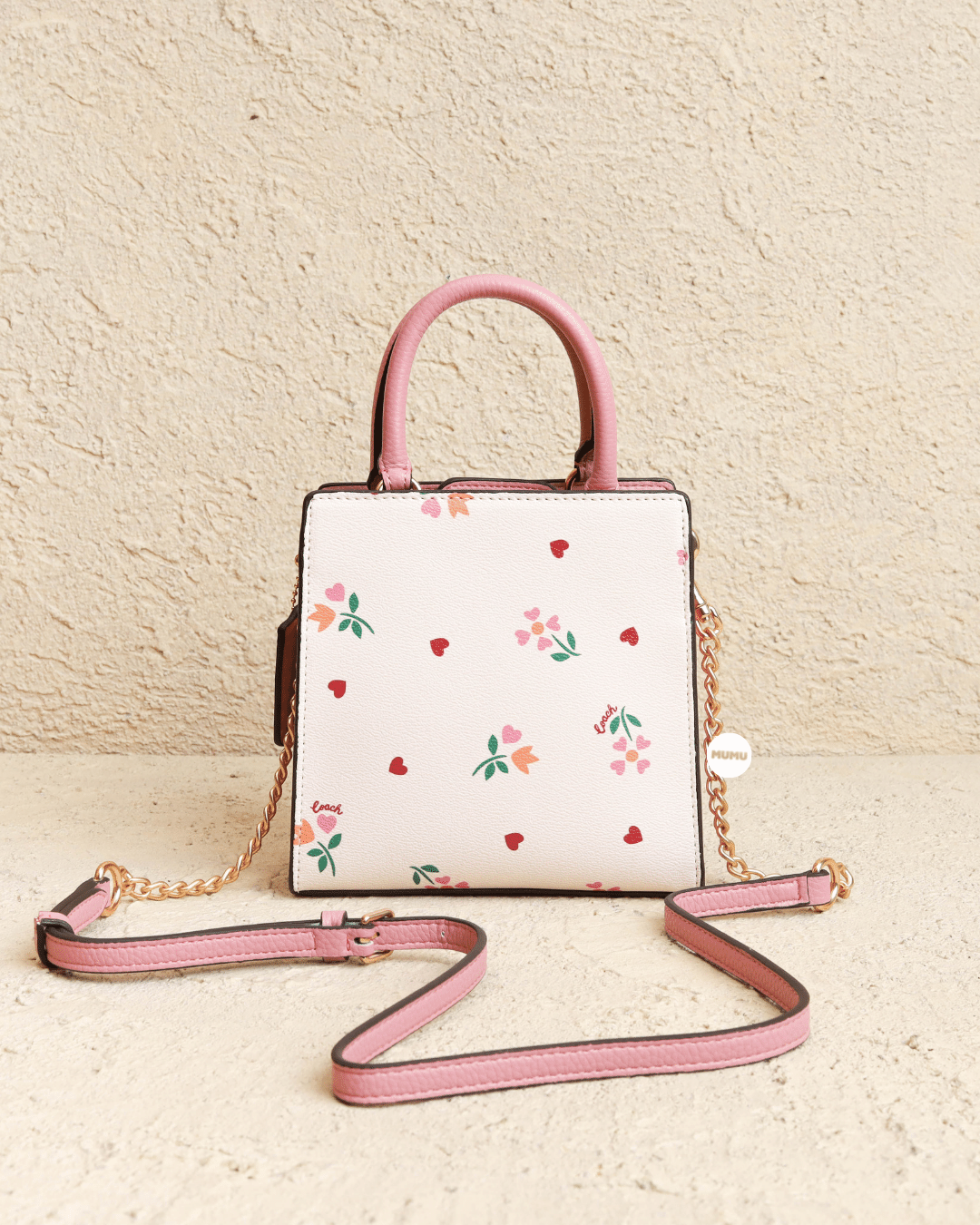 Coach Heart Crossbody In Signature Canvas With Heart Petal Print