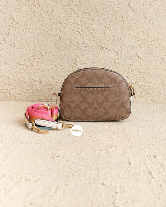 X Peanuts Mini Serena Satchel In Signature Canvas With Varsity Patches