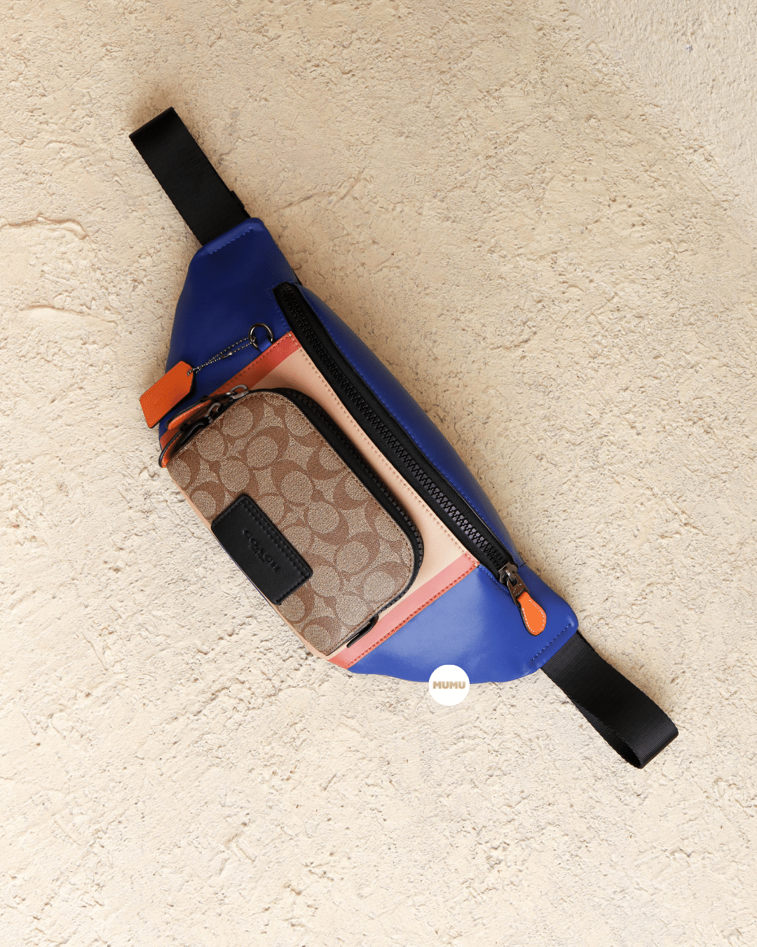 Track Belt Bag In Signature Canvas With Coach Patch Charcoal Sport