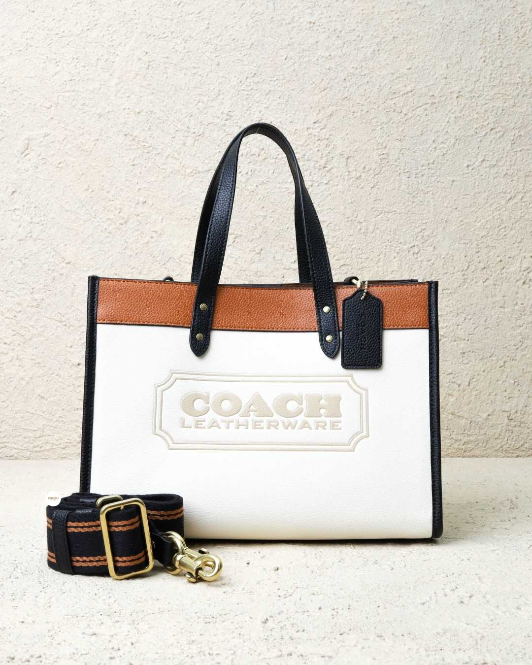 Restored Field Tote With Colorblock Quilting And Coach Badge