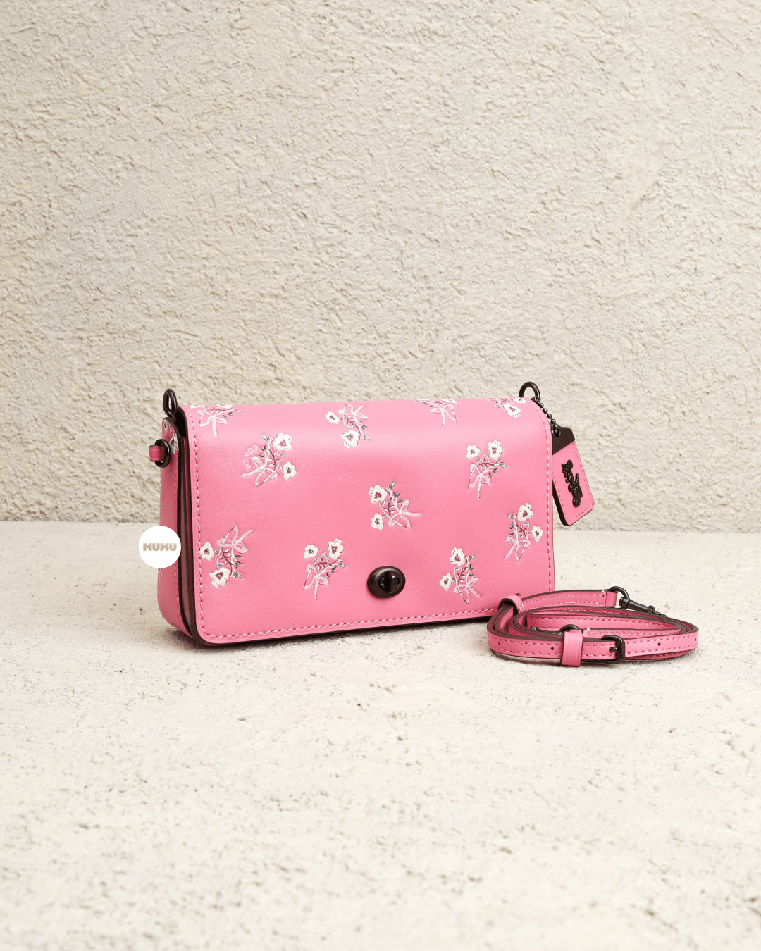Dinky With Floral Bow Print Bright Pink