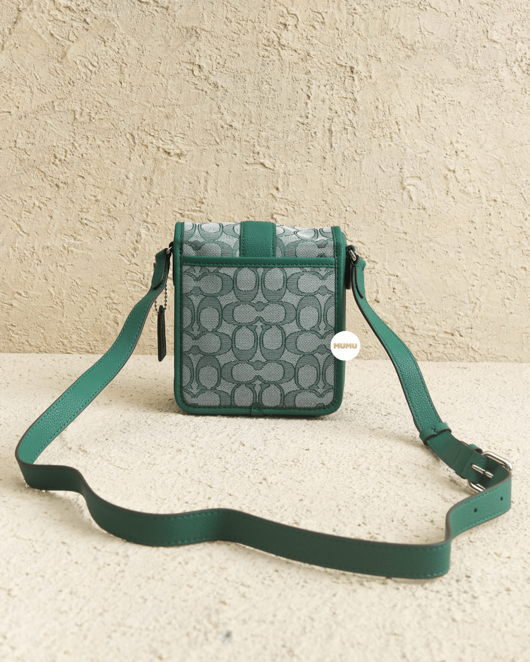 North South Lonnie Crossbody In Signature Jacquard Green