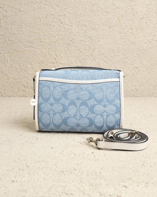 Kip Turnlock Crossbody In Signature Chambray Light Washed Denim Chalk