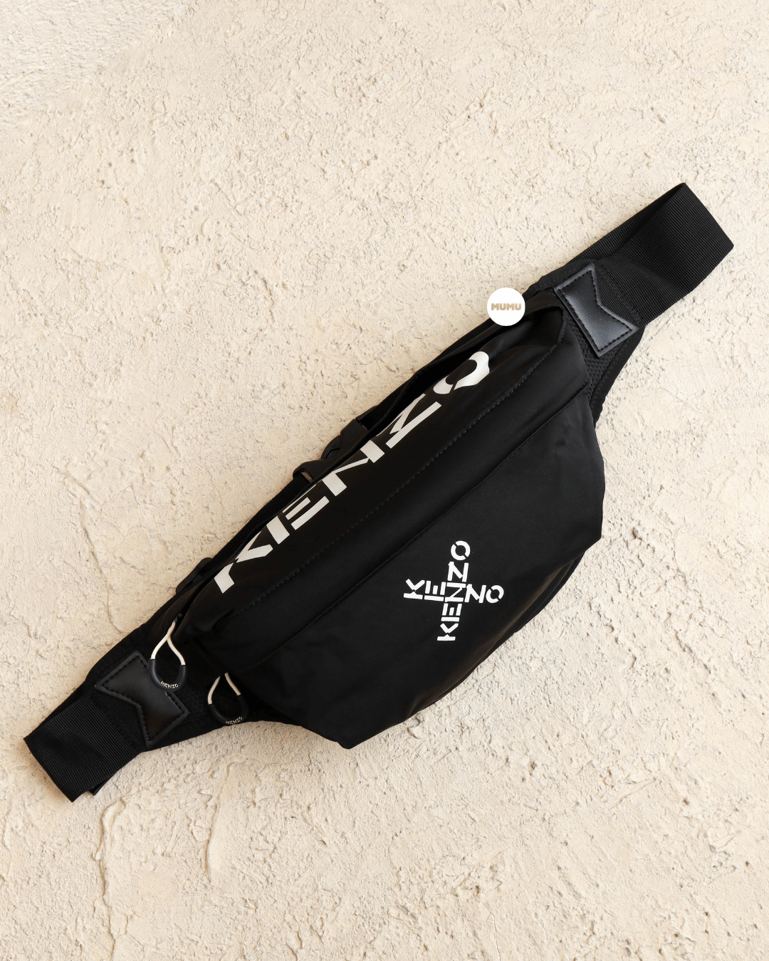 Sport Logo Printed Belt Bag Black