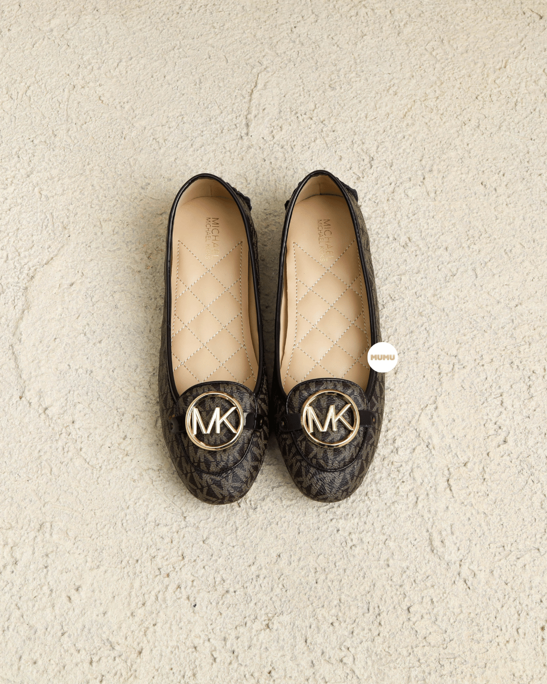 Lillie Moccasin Flats Mini Logo Brown