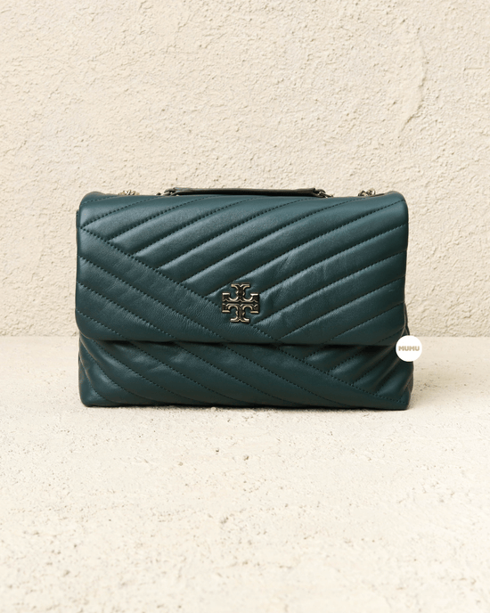 Kira Chevron Convertible Shoulder Bag Malachite