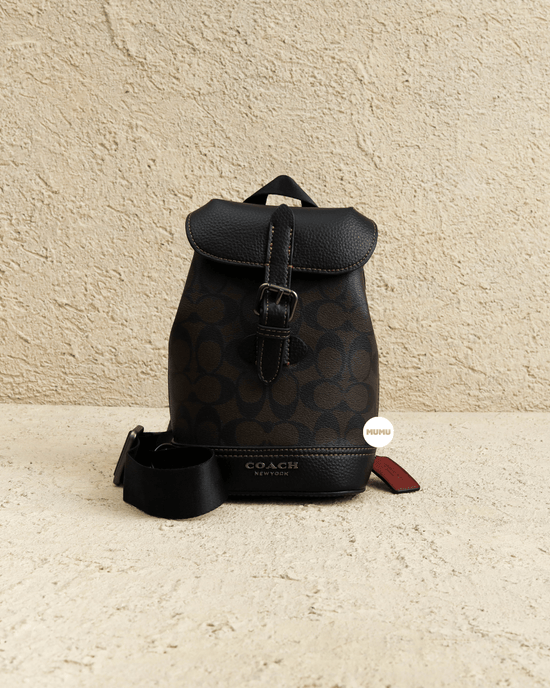 Hudson Small Pack In Signature Canvas Brown Black