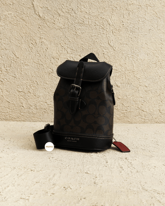 Hudson Small Pack In Signature Canvas Brown Black